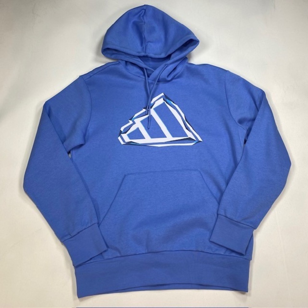 Adidas M EVO BL HD Blue Fusion 3D Graphic Pullover Hoodie Mens Medium KD4746